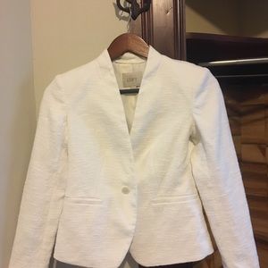 LOFT petite white blazer